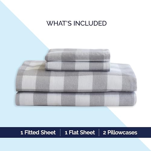 Elegant Comfort Miękkie 4-częściowy zestaw pościeli flanelowej w 100% z tureckiej bawełny – jakość premium, prześcieradło z gumką z głęboką kieszenią, ultramiękkie, przytulne ciepłe i odporne na