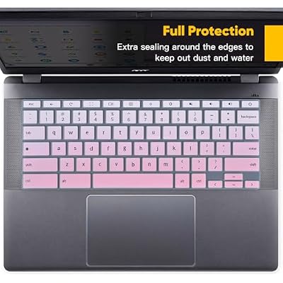 Keyboard Cover Skin for 2025 Acer Gateway Chromebook 311 314 CBO311 CBO314, 2024 Chromebook Plus 514 CB514 14 /Chromebook Plus 515 CB515 15.6 Keyboard Protector, Gradual Pink