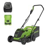 Greenworks 24V バッテリー手押し式芝刈機 LM24BA5 【4.0Ahバッテリー・充電器付き】