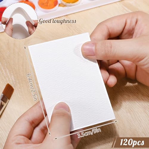 Image of 120 Sheets Watercolor Paper Bulk, 140 lb /300 GSM Cold Press Paper White Water Color Paper for Kids Child Students Adults Artists Drawing Valentine Gift Cards(2.5 x 3.5 inch)