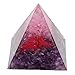 Pyramide d'orgone, Pyramide de Cristal d'orgonite Violet Pyramide Pierre de Puissance pour Chanceux amélioration de l'humeur Pyramide énergie Positive décoration Bureau décor pour étagère