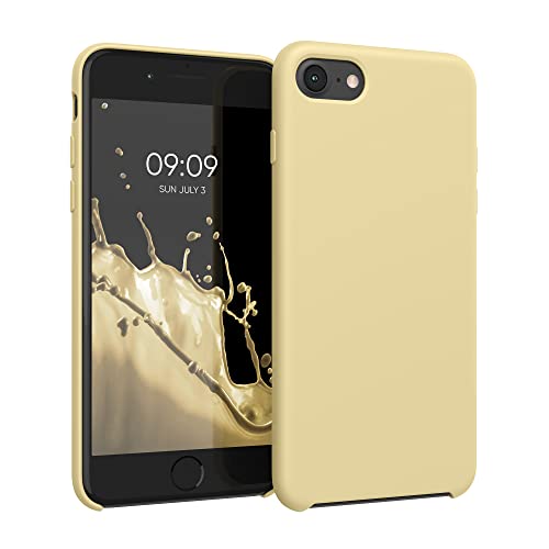 kwmobile Case Compatible with Apple iPhone SE (2022) / iPhone SE (2020) / iPhone 8 / iPhone 7 Case - TPU Silicone Phone Cover with Soft Finish - Light Yellow