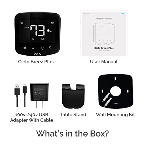 Cielo Breez Plus Smart Air Conditioner Controller | Smart Thermostat For Mini Split, Window & Portable Acs | Alexa, Google, Siri, Smartthings, Ifttt | Ios & Android | Inbuilt Temp & Humidity Sensors #TOP1