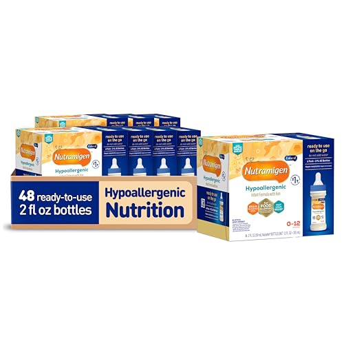 Enfamil Nutramigen Hypoallergenic Baby Formula with Iron, Lactose Free, Colic Relief from Cow's Milk Allergy Starts in 24 Hours, Brain Building DHA, Probiotic LGG for Immune Support, 2 Fl Oz, 48 Count