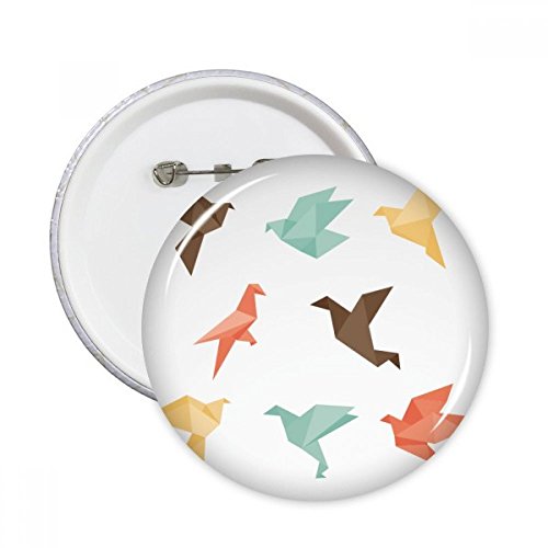 Badge oiseau abstrait origami XXL, le cadeau coloré idéal pour une veste