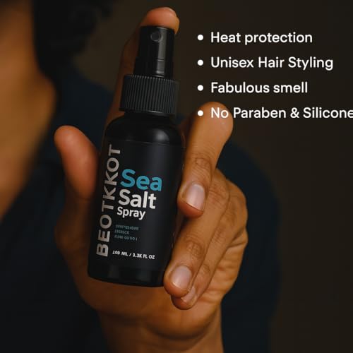 Image of Sea Salt Spray for Hair Styling - Texture & Beachy Waves | Instant Volume, Lightweight Matte Finish, No Residue | With Bhringraj & Vitamin E | No Alcohol | Made for Indian Hair & Harsh Weather| For Men & Women 100 ml (100ml)