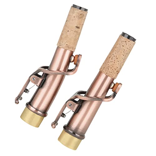 LOLIPPYY 2個ソプラノサックス用マウスピース ブラス製 耐久性 楽器交換部品 持ち運び便利 軽量設計 音色改善練習用