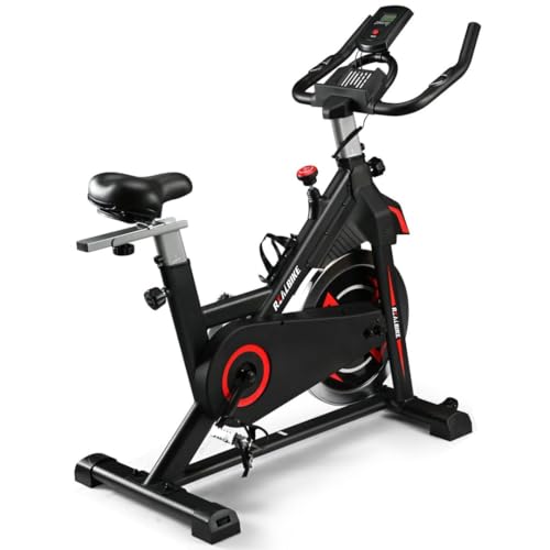 Image of Exercise Bike, Indoor Bike /Brake Pad Stationary Bike, for Family, Indoor Bike with Silent Belt Drive, Heavy Duty Flywheel, Comfortable Saddle And Upgraded LCD Display