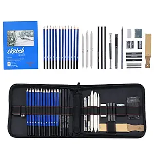 Angel Bear 35 Pieces Professional Drawing Pencils and Sketch Kit for Artist(Black)