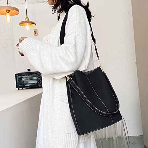 Image of Bucket Bag for Women Girls Designer Shoulder Bag Large Capacity Handbag Leather Crossbody Purse Casual Hobo Tote Purse