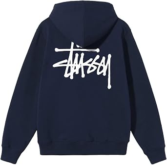 stussy 1924762 Basic Hoodie Basic Logo Print Parallel Import L, Navy