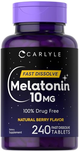 Carlyle Melatonin 10mg Fast Dissolve Tablets | 240 Count | Berry Flavor