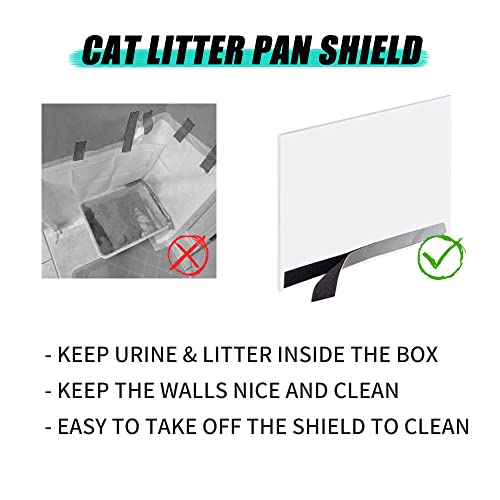 6 Pack Cat Litter Box Pee Shields, High Side Open Top Kitty Litter Pan Shield - Keep Litter In the Pan, (Litter Box Not Included) - Image 3