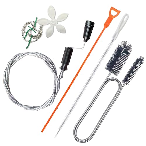 5 Pcs Drain Unblocker Set 118 inch Drain Auger Wire 61 inch Flexible Pipe Cleaner Brush and 19.7 inch Sink Unblocker Tool Drain Snake for Kitchen Bathroom Shower Plughole Unblocker