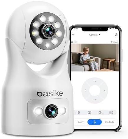 Basike Câmera de Segurança, Wi-Fi 360º, 1080p Full HD, Visão Pano...