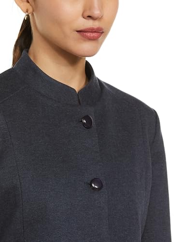 Image of Qube By Fort Collins Women's Semi-Long Tweed Coat with Knitted Finish - Elegant Winter Outerwear for Casual and Formal Looks