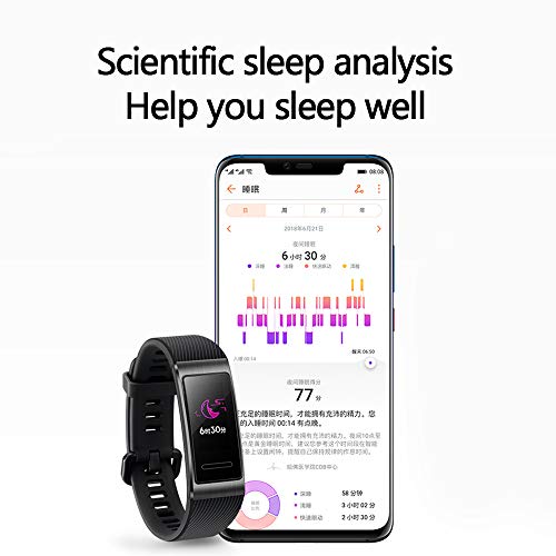 HUAWEI Sport Bracelet, Band 3 Pro GPS Smart Band Metal Amoled 0.95' Full Color Touchscreen Swim Stroke Heart Rate Sensor Sleep Bracelet(Black)