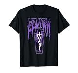 Elvira, Mistress of The Dark Name & Purple Coffin T-Shirt Small