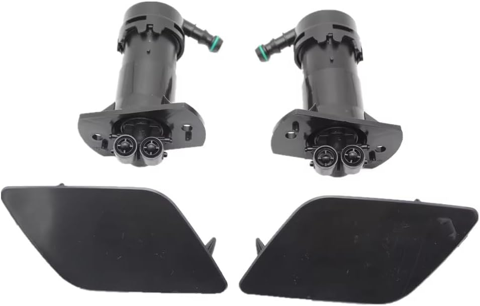 Headlight Sprayer Compatible With A6 C6 2005 2006 2007 2008 Front Bumper Headlight Washer Spray Nozzel Jet And Cap(NOZZLE PAIR)