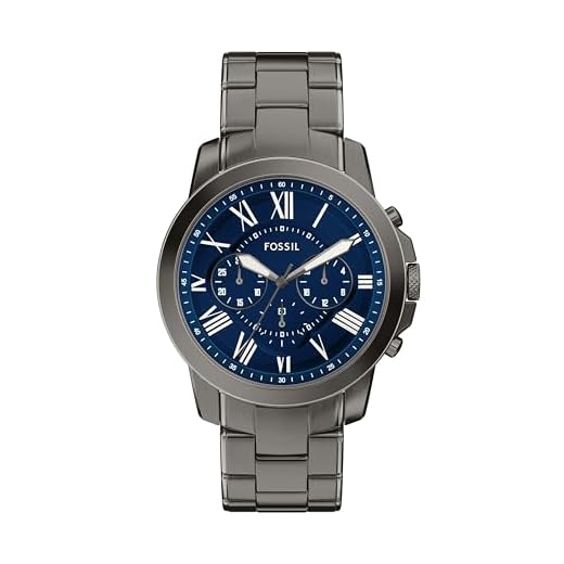 Fossil Relógio masculino Grant cronógrafo de aço inoxidável metálico (modelo: FS6133)