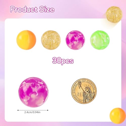 EclipseGuard 30 Stück Flummies für Kinder, 27mm Flummis Kindergeburstag Mitgesbel Give aways Schultüte füllung Partygeschenke Gastgeschenk Gummiball Kinder Groß Set Pinata Adventskalender füllung