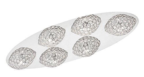 Plafonnier encastré chrome Linnea à 6 ampoules pour un salon moderne