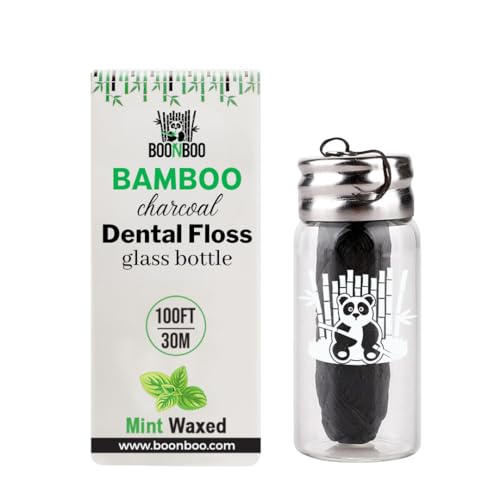 BOONBOO Dental Floss Bamboo Charcoal Woven Thread Mint
