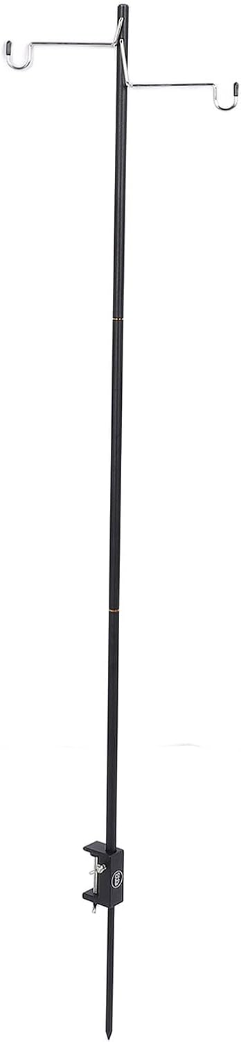 Portable Camping Light Pole Stand, Outdoor Lamp Holder with Multi - Functional Hook, Durable Iron Construction for Hanging Lanterns, Cutlery, and Accessories, Ideal for Picnic, Hik