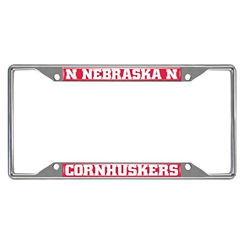 FANMATS - 14919 NCAA University of Nebraska Cornhuskers Chrome License Plate Frame 6.25