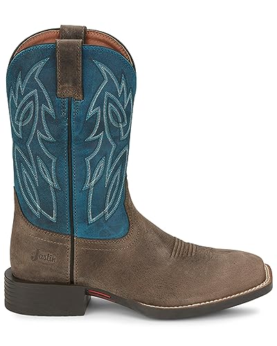 Image of Justin Canter 11 inch Western Boots for Men, Full Grain Leather, Woven Lining, Square Toe, Slip-Resistant Rubber Outsole