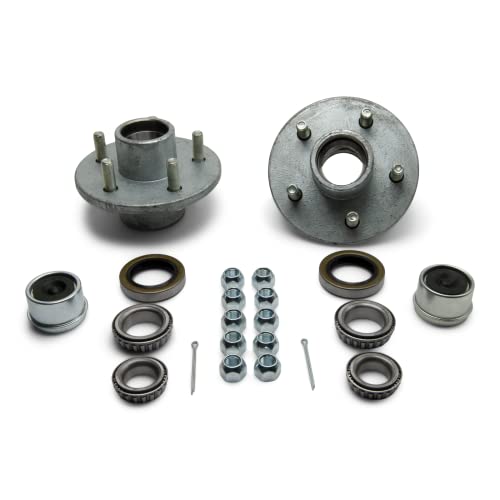 Sturdy Built (2) Galvanized Boat Trailer Hub Kits 3500 lb Complete w/Lug Nuts and Dust Caps