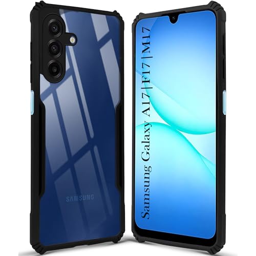 Image of Jkobi Hybrid Back Cover Case for Samsung Galaxy A17 | Samsung Galaxy F17 | Samsung Galaxy M17 5G (Shockproof with Polycarbonate Clear Panel | Professional Black)