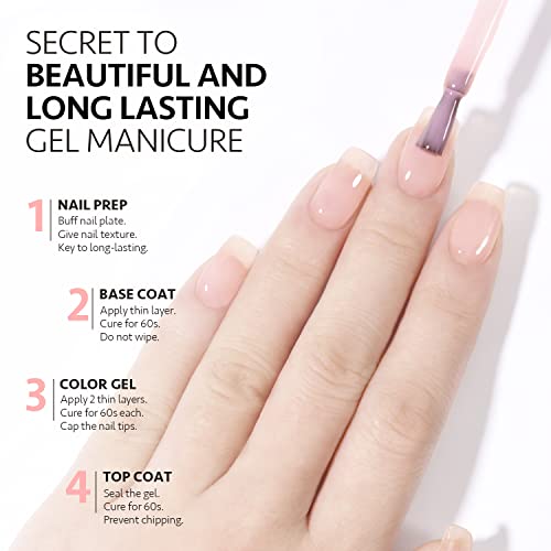 Gaoy Jelly Nude Gel Nail Polish, 16Ml Sheer Milky Pink Translucent Soak Off Gel Polish, Uv Light Cure For Nail Art Diy, Color 1643 #TOP30
