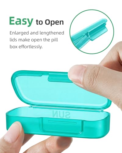 Image of PULIV Weekly Pill Organizer with Large Capacity, Dual Protection Pill Box 7 Day, Arthritis Friendly Pill Case Easy to Open, Medicine Organizer for Vitamins, Medications, Fish Oils, Supplements (Cyan)