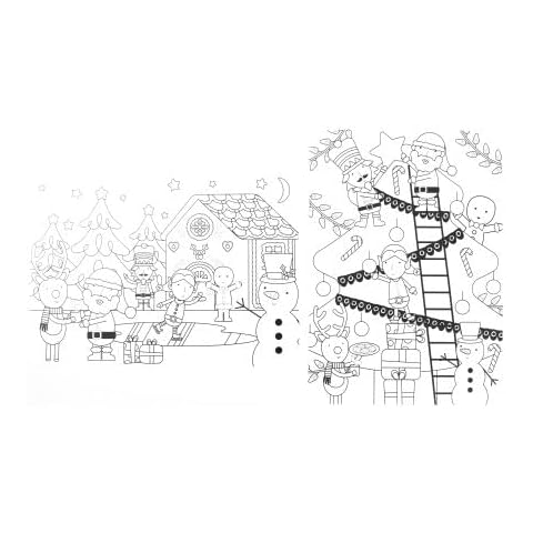 Sparkles Partyware Christmas Colouring Posters - Pack of 2 A4 Christmas Colouring Sheets - Kids Fun Festive Snowman Santa Claus Elves Christmas Activity Cover