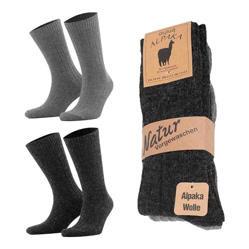 Alpaca Socks For Men and Women, Alpaca Wool Socks 2 Pair Thermal Socks Cozy Crew Socks Thick Socks