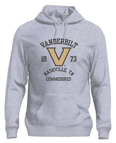 Venley NCAA Officially Licensed Apparel Vanderbilt 1873 Commodores Gameday Logo Unisex Fan Gear Hoodie vanderbilt03H Gray Large