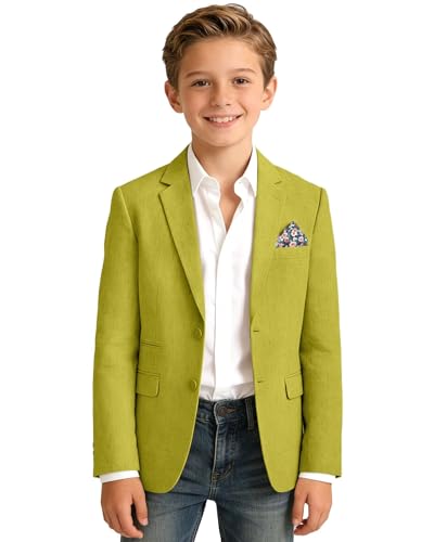 Image of Bofan Linen Boys Blazer Formal Suit Jackets for Boy Outwear Jacket & Coats for Kids Boys' Fashion Summer Wedding Outfit
