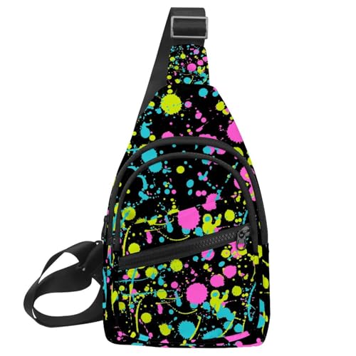 Sac à dos croisé multicolore Splatter pour vos balades urbaines et festivals