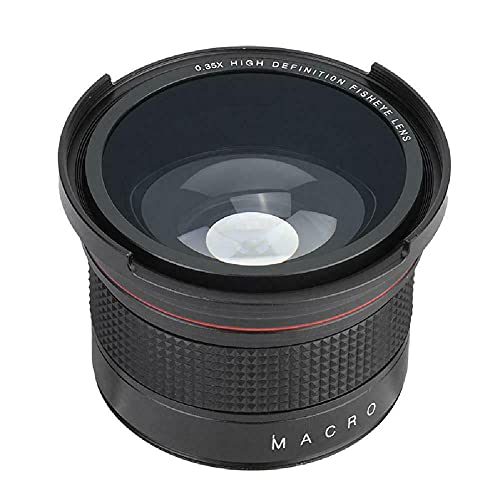 MOOKEENONE 1*Black 58MM 0.35X Detachable Camera Macro Fisheye Lens Multi-Coated Wide Angle for Canon