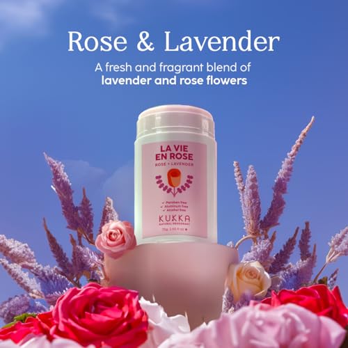 Kukka Deodorant - La Vie En Rose Aluminum Free Deodorant for Women & Men - Natural Deodorant Women - Alcohol & Paraben Free Deodorant Men - Long Lasting Travel Deodorant for Whole Body (75g) - Image 3