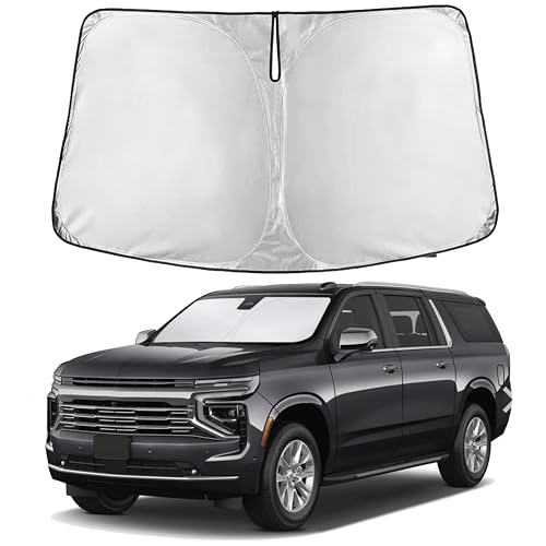 Image of EcoNour Windshield Sunshade Compatible for Chevrolet Suburban 2021-2023 2024 2025, Sun Visor for Front Windshield & Window Sun Shade Cover, UV Heat Blocker & Protector, Car Accessories
