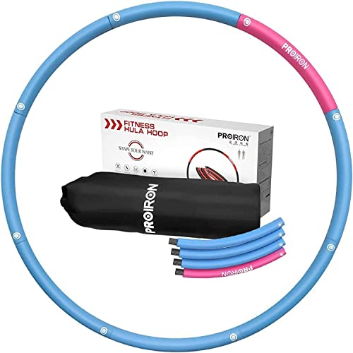 PROIRON Weighted Hula Hoop 1.2kg/1.8kg, Fitness Hula Hoops for Adults, Foam Padded Exercise Hula Hoop Detachable 73-98cm