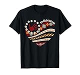 Indigenous Native American Blood Red Hand Heart Shape Womens T-Shirt