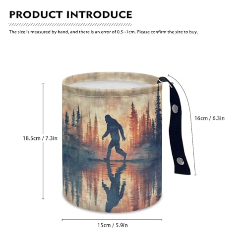 Image of Bigfoot Forest Collapsible Waste Basket Bin Car Trash Can Seat - Car Garbage Bag,Small Trash Can Car Accessories Interior for Car SUV Trucks