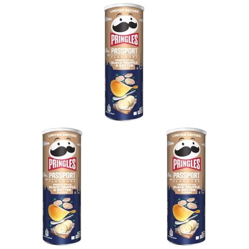 Pringles Passport Trufa Negra y Mantequilla 165g (Paquete de 3)