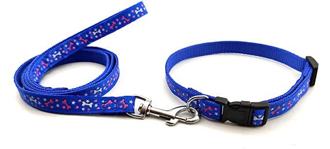 SR VISION Dog Collar Leash Set Puppy Printed - Adjustable 15 MM Nylon Collar with Leash for Small Pet and Puppies, Color-Full Collar Leash Set for Puppies, Dog & Cat (Blue) (B0BV2T4H7Q) Amazon Price History, Amazon Price Tracker
