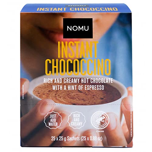 Nomu Chococcino Hot Chocolate 25 Pack Dispenser | Hot Cocoa Powder With Hint Of Espresso Coffee Blend #TOP1
