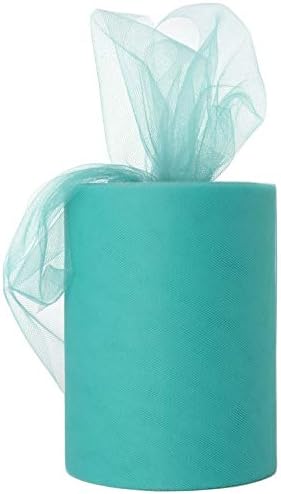 Aqua Tulle Roll Spool 6 Inch x 100 Yards for Tulle Decoration