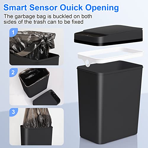 Anborry Bathroom Touchless Trash Can 2.2 Gallon Smart Automatic Motion Sensor Rubbish Can With Lid Electric Waterproof Narrow Small Garbage Bin For Kitchen, Office, Living Room, Toilet, Bedroom, Rv #TOP5